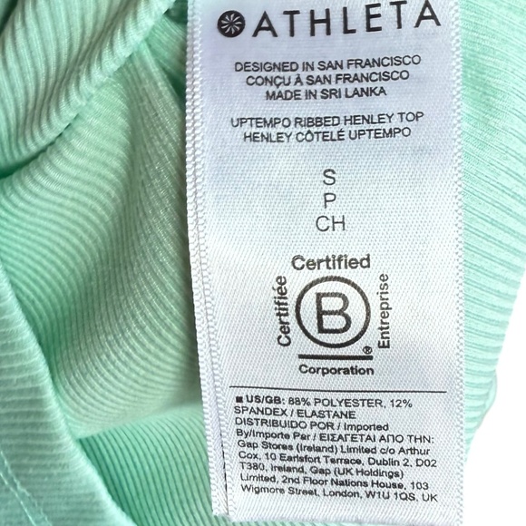 Athleta Uptempo Ribbed Henley V Neck Top Sz S - Picture 5 of 6